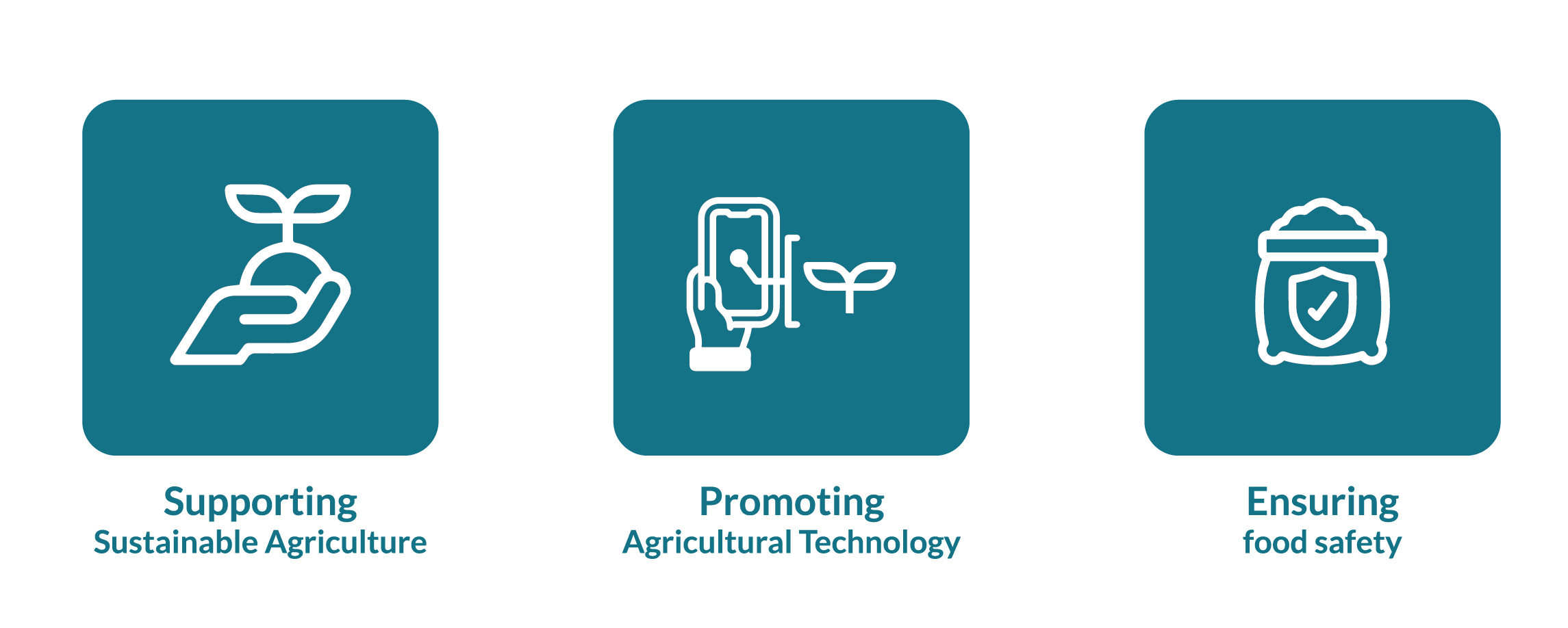 Supporting sustainable agriculture, promoting agricultural technology, ensuring food safety
